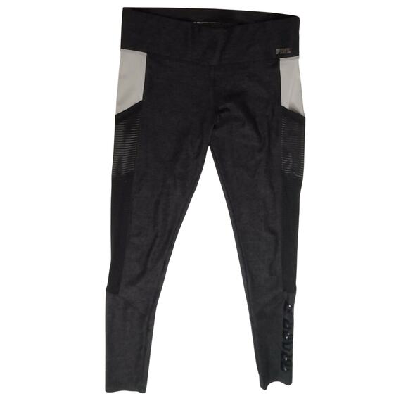 Victoria’s Secret PINK Ultimate Leggings S/P Sequin Mesh Pocket Gray - Picture 2 of 8